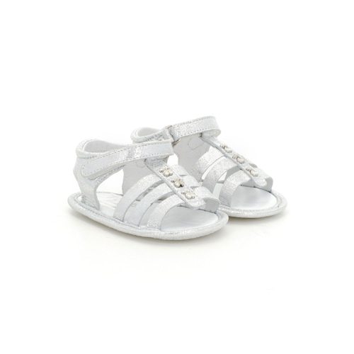 Mini Walk Bear Roman sandals in silver