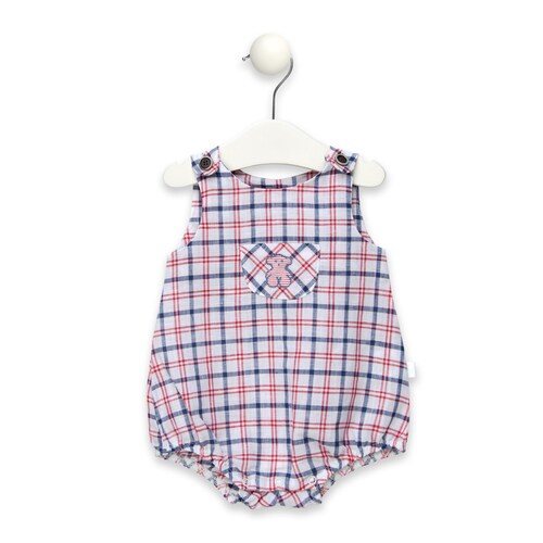 Plum check rompers image number 0
