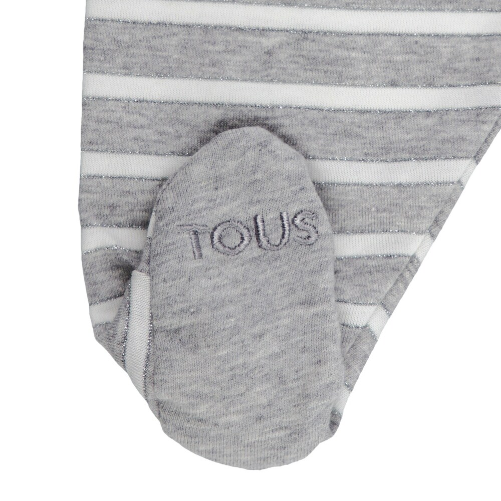 Radiant T-shirt and striped leggings set in grey