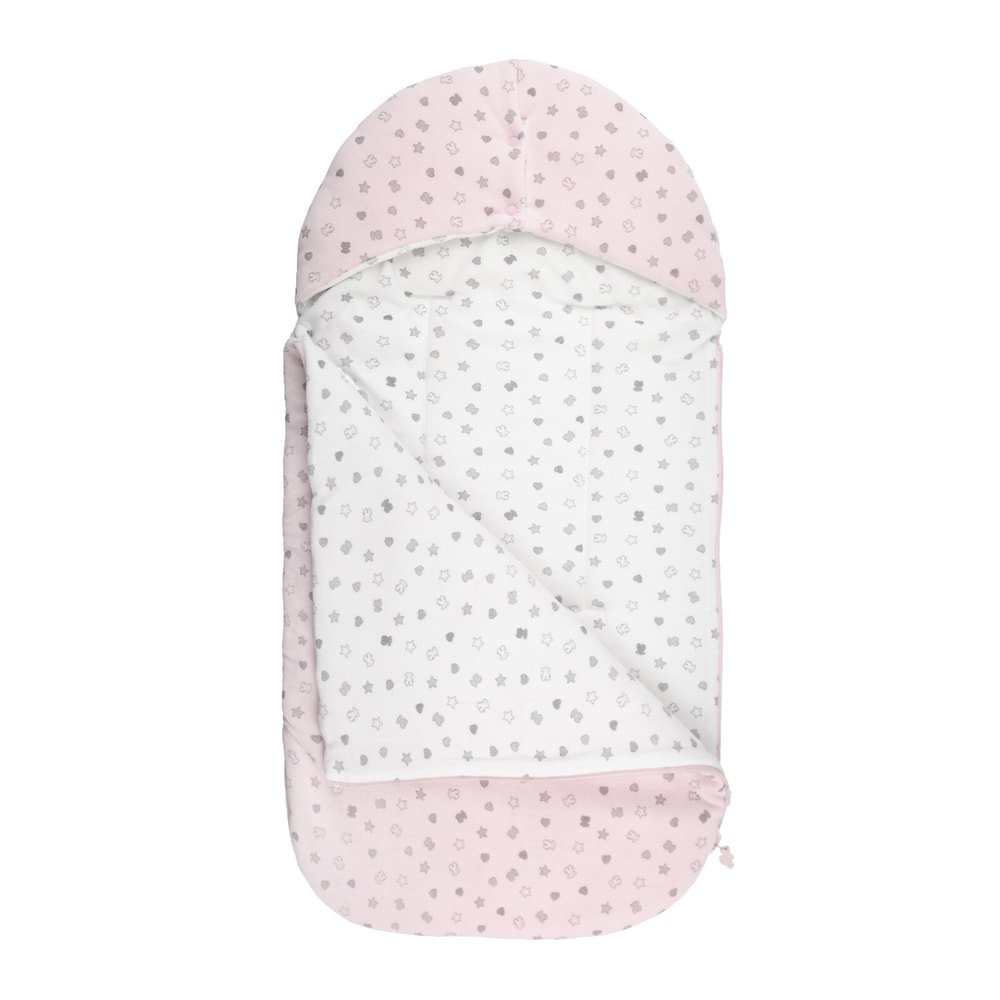 Baby Bear reversible pram sleeping bag in Pink