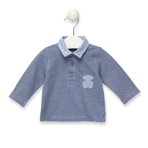 Polo M/L de ni&ntilde;o Casual Azul celeste