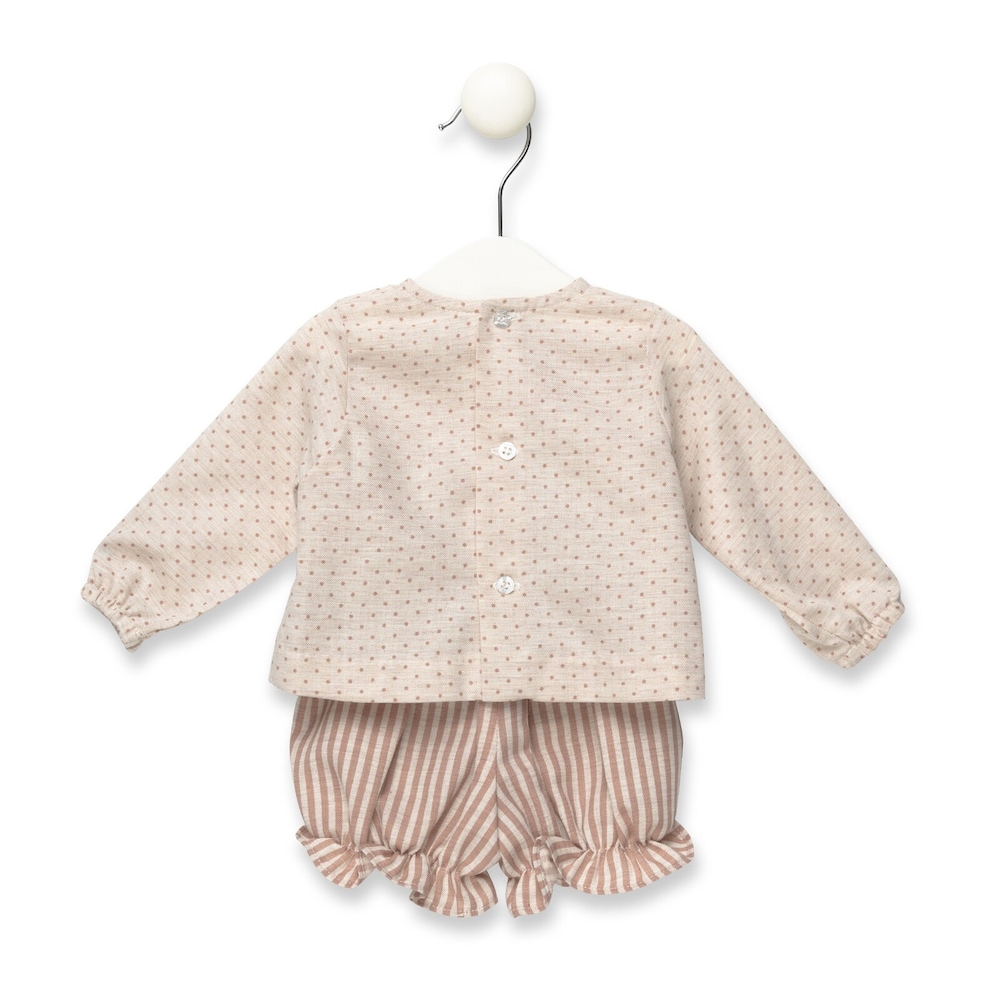 Class blouse and nappy cover briefs set in Beige a