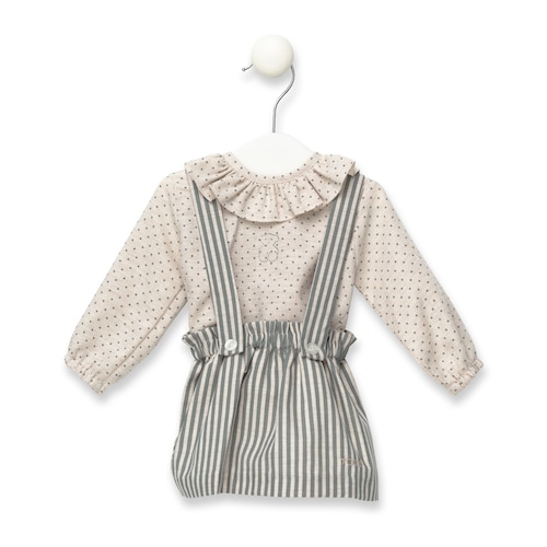 Class blouse and strappy skirt set in Green