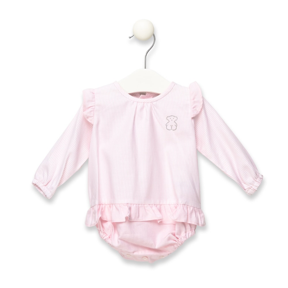 Cord pleated body in Pink