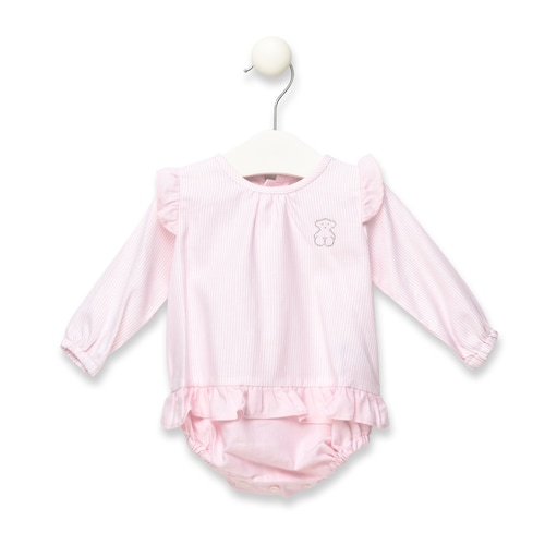 Cord pleated body in Pink