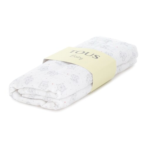 Galaxy muslin blanket in White