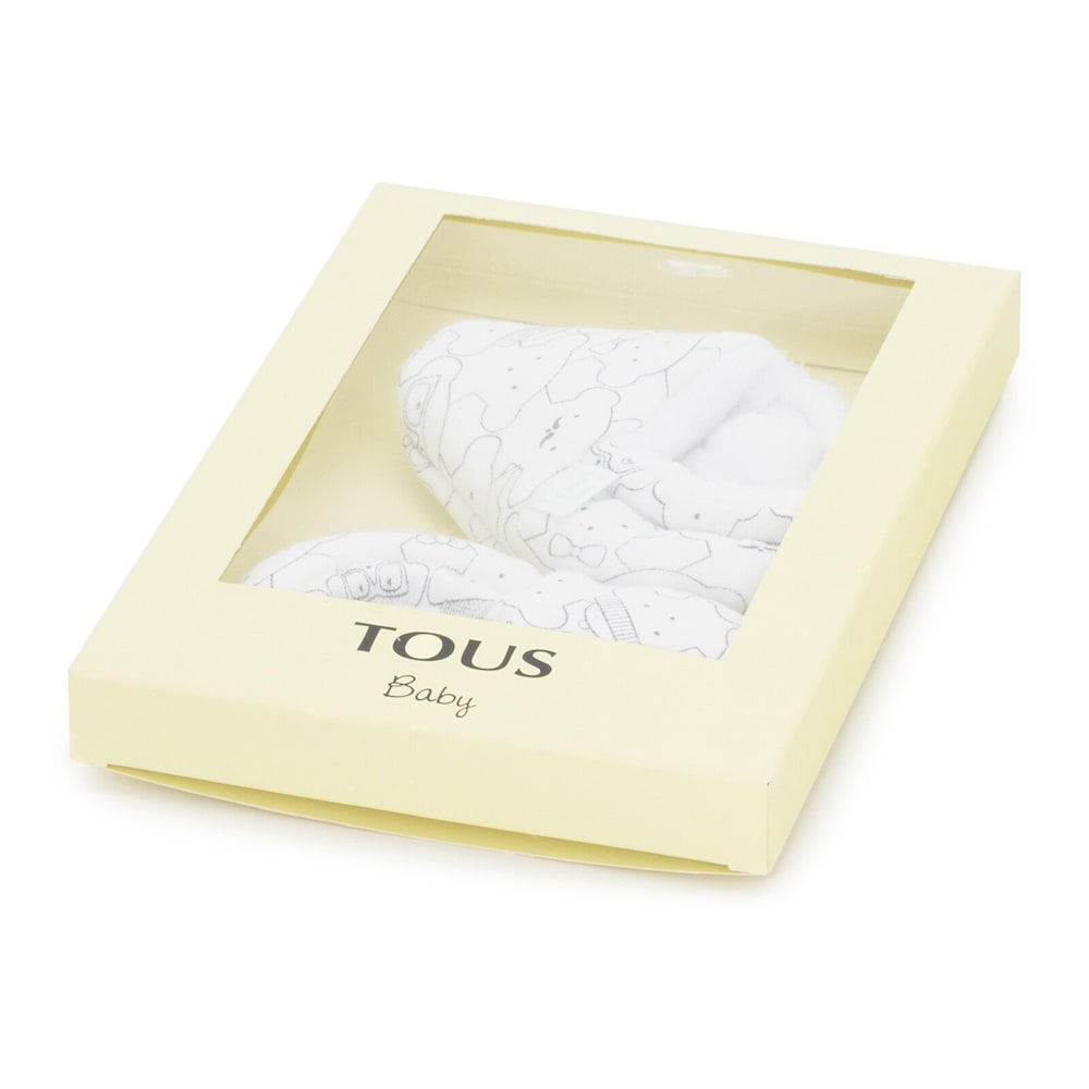 Mani Bear bootees in White