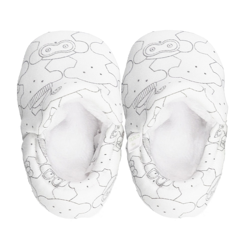 Mani Bear bootees in White