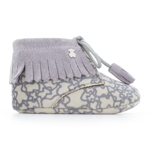 Mini girl&rsquo;s fringed boots in Grey image number 0