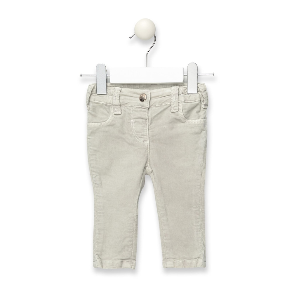 Pant girl&rsquo;s velvet skinny trousers in Ecru