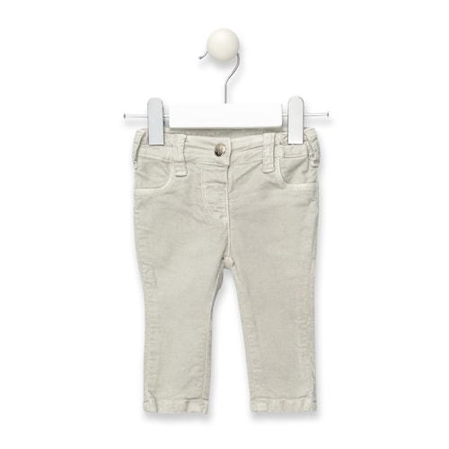 Pant girl&rsquo;s velvet skinny trousers in Ecru