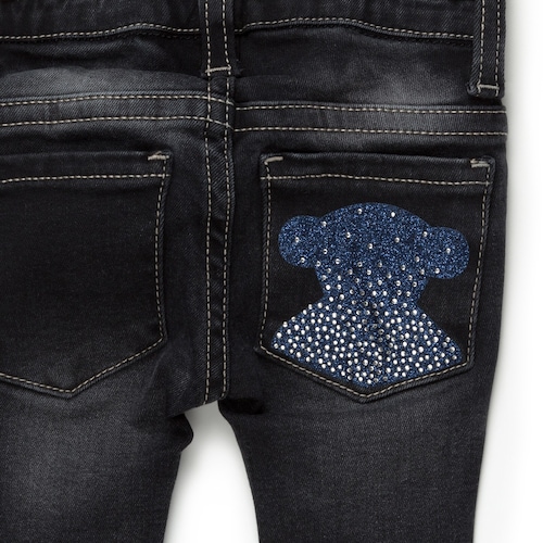 Jeans skinny de menina Pant Negros