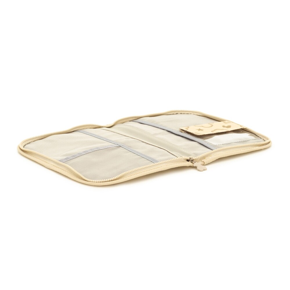 Tec Glitter document pouch in Beige