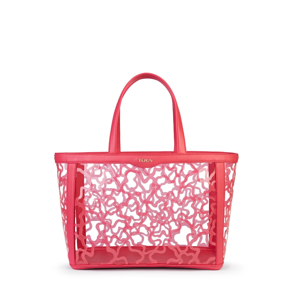 Medium coral colored Vinyl Kaos Shock Tote bag image number 0
