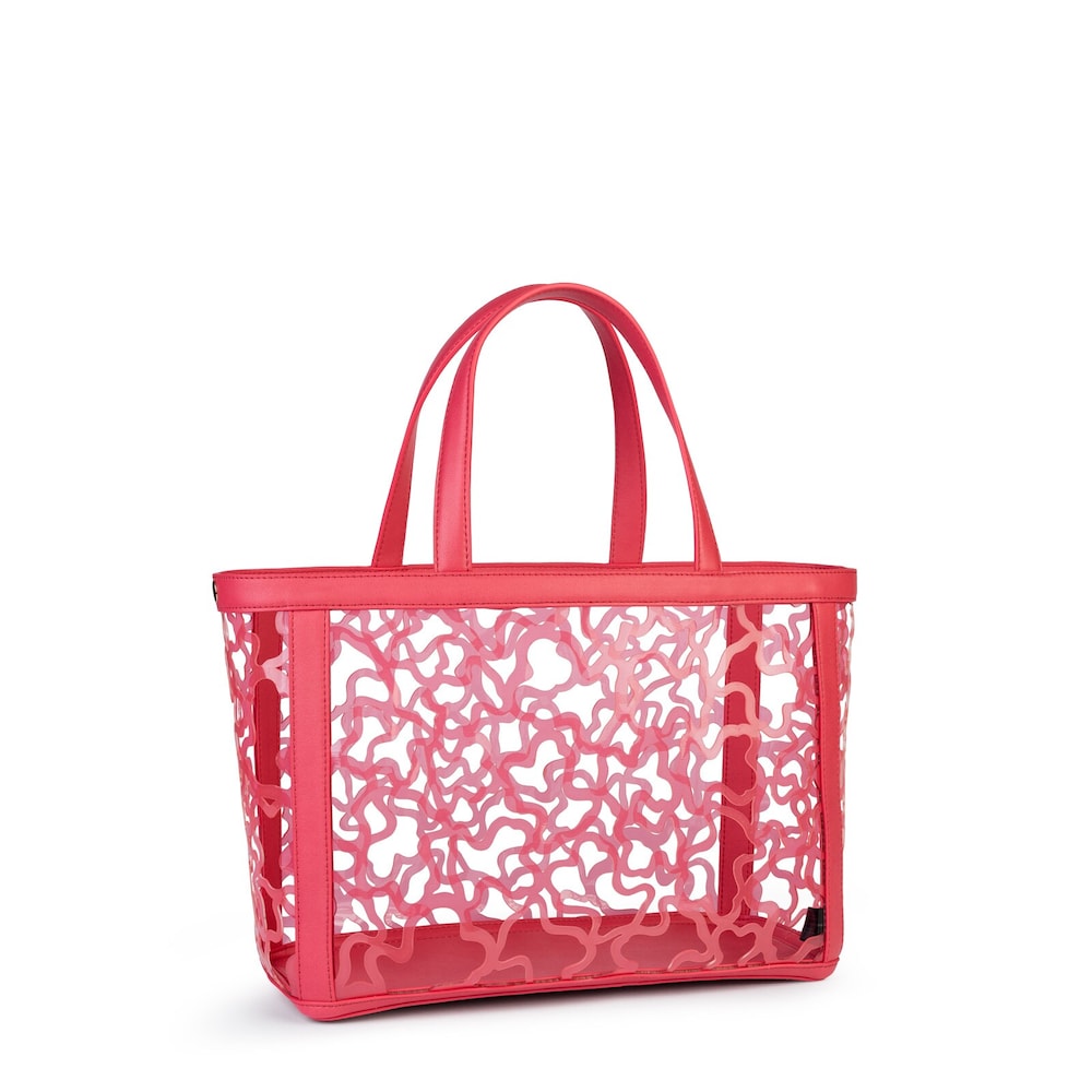 Medium coral colored Vinyl Kaos Shock Tote bag image number 1
