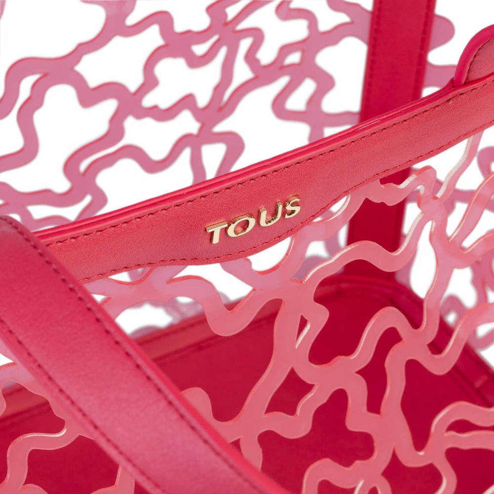 Medium coral colored Vinyl Kaos Shock Tote bag image number 2