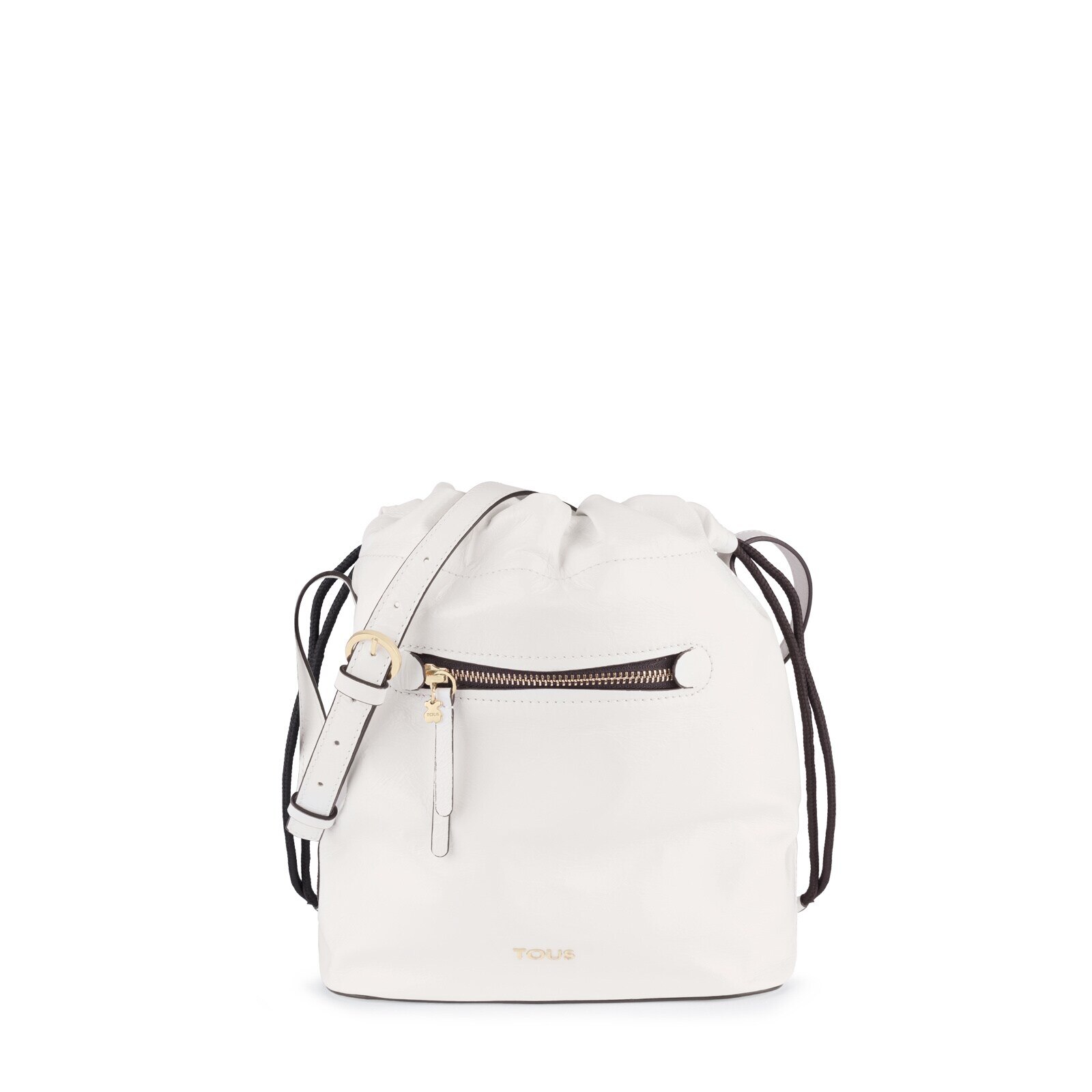 White Leather Tulia Crack Bucket bag | TOUS
