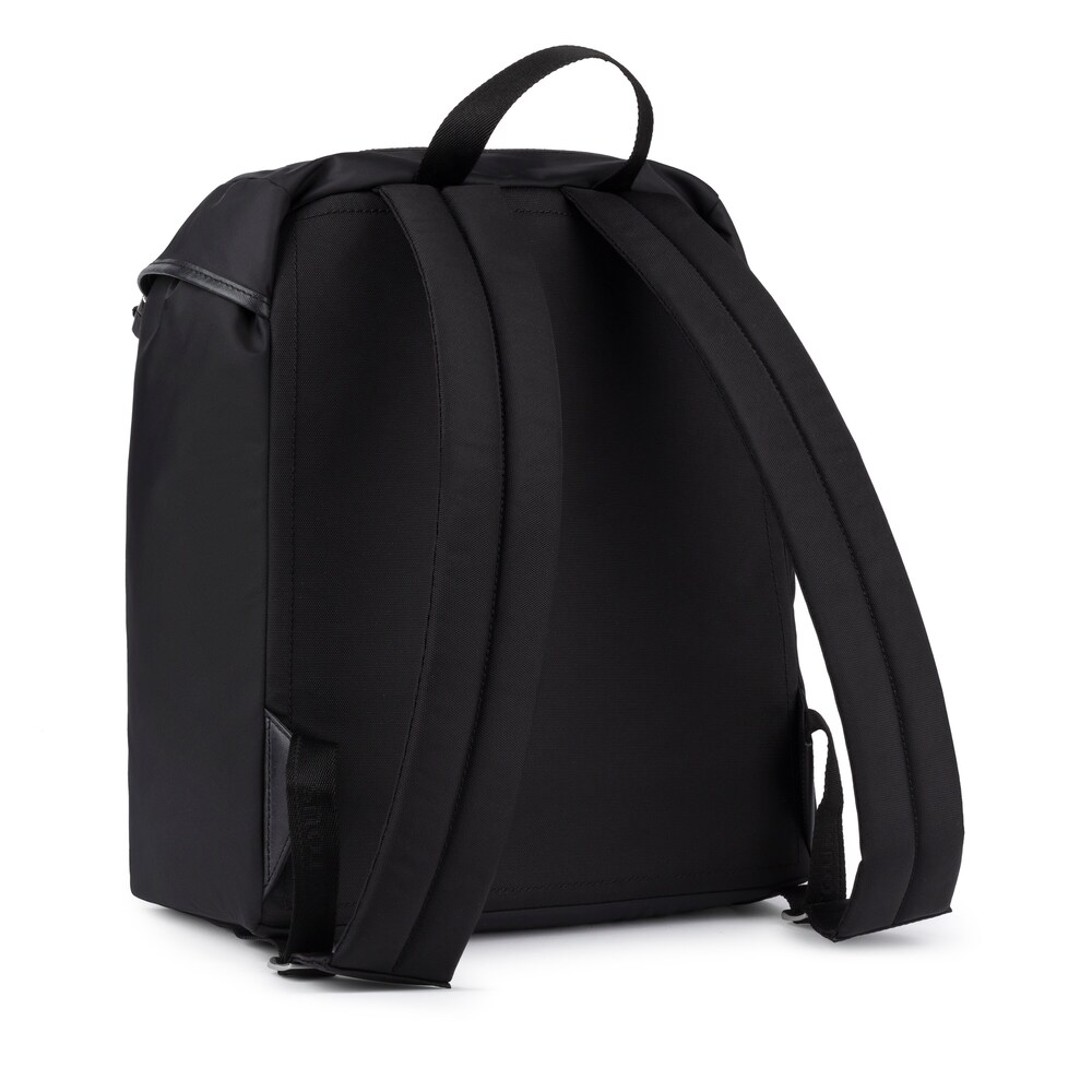 Black Nylon New Berlin Backpack with flap