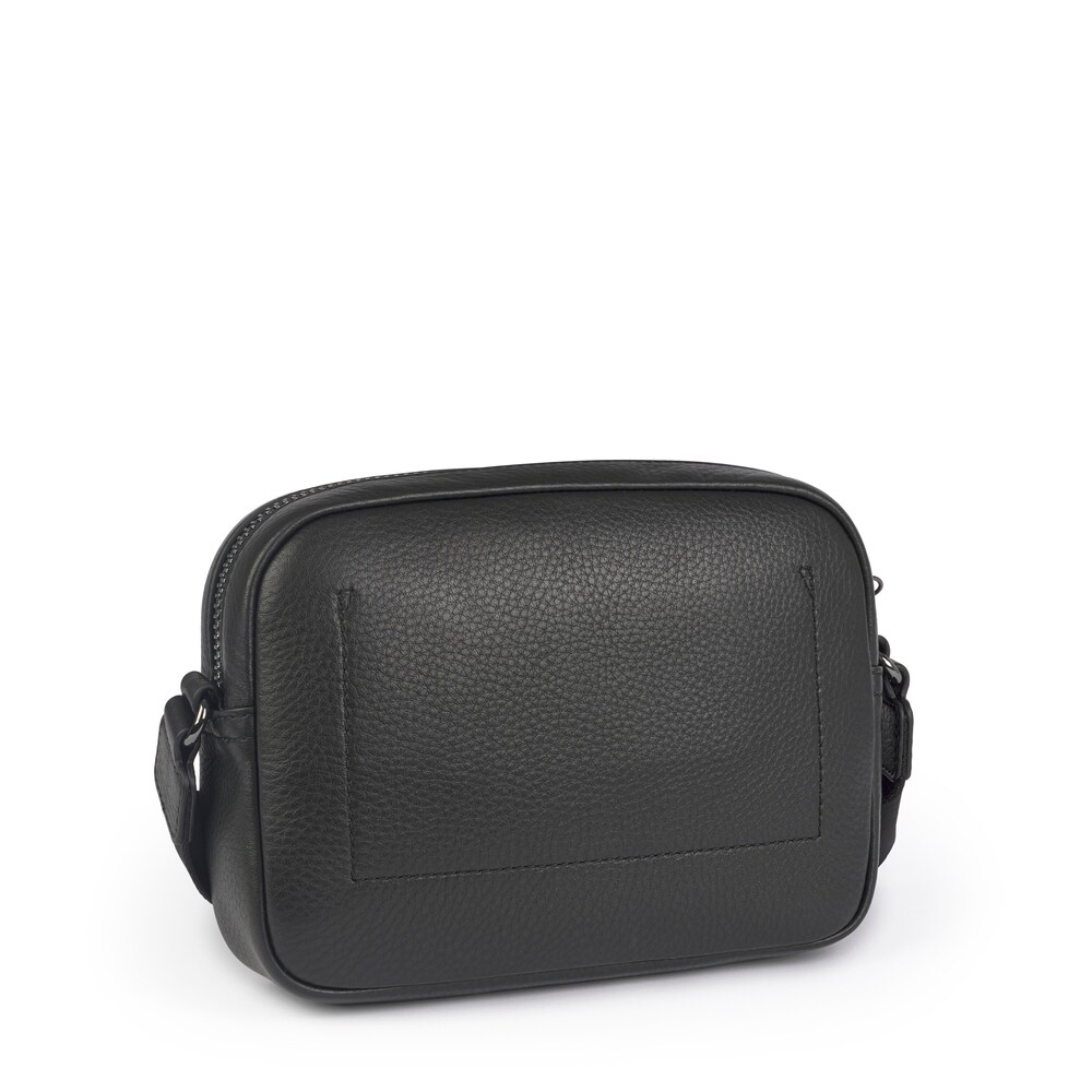 Bandolera peque&ntilde;a Leissa negra de piel