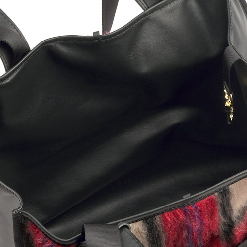 Reversible large leather multi-black Leissa tote bag