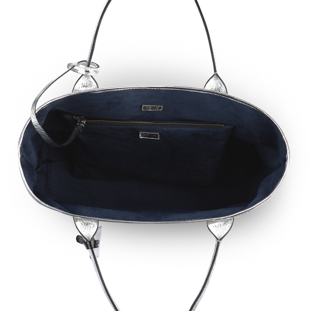 Silver leather Francine Crack tote bag image number 2