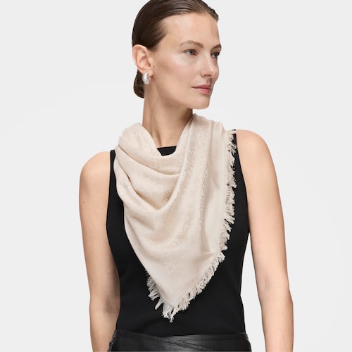 Beige Kaos Mini Jacquard Scarf