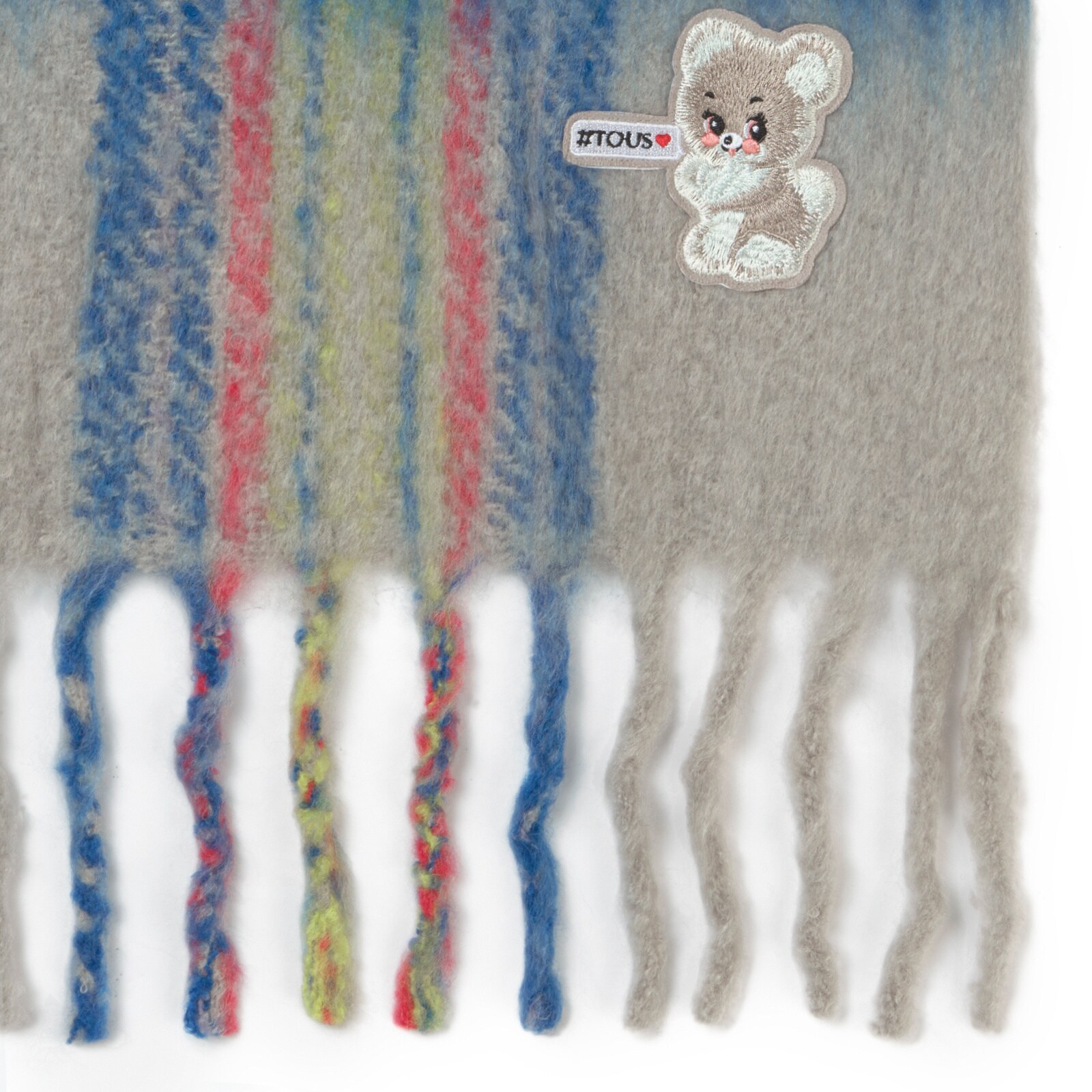 Blue-grey Alicya Petit Tartan scarf