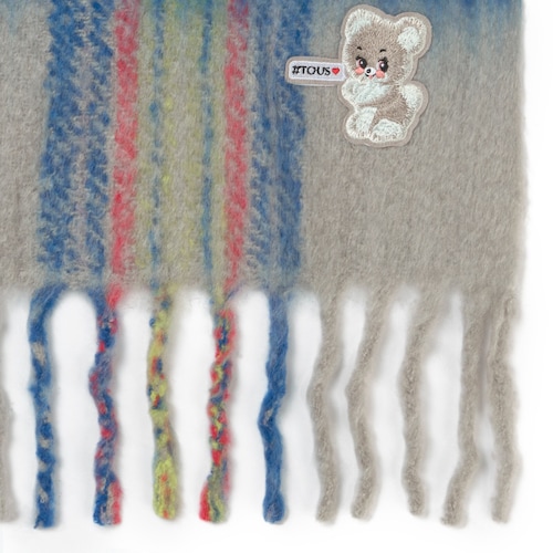 Blue-grey Alicya Petit Tartan scarf