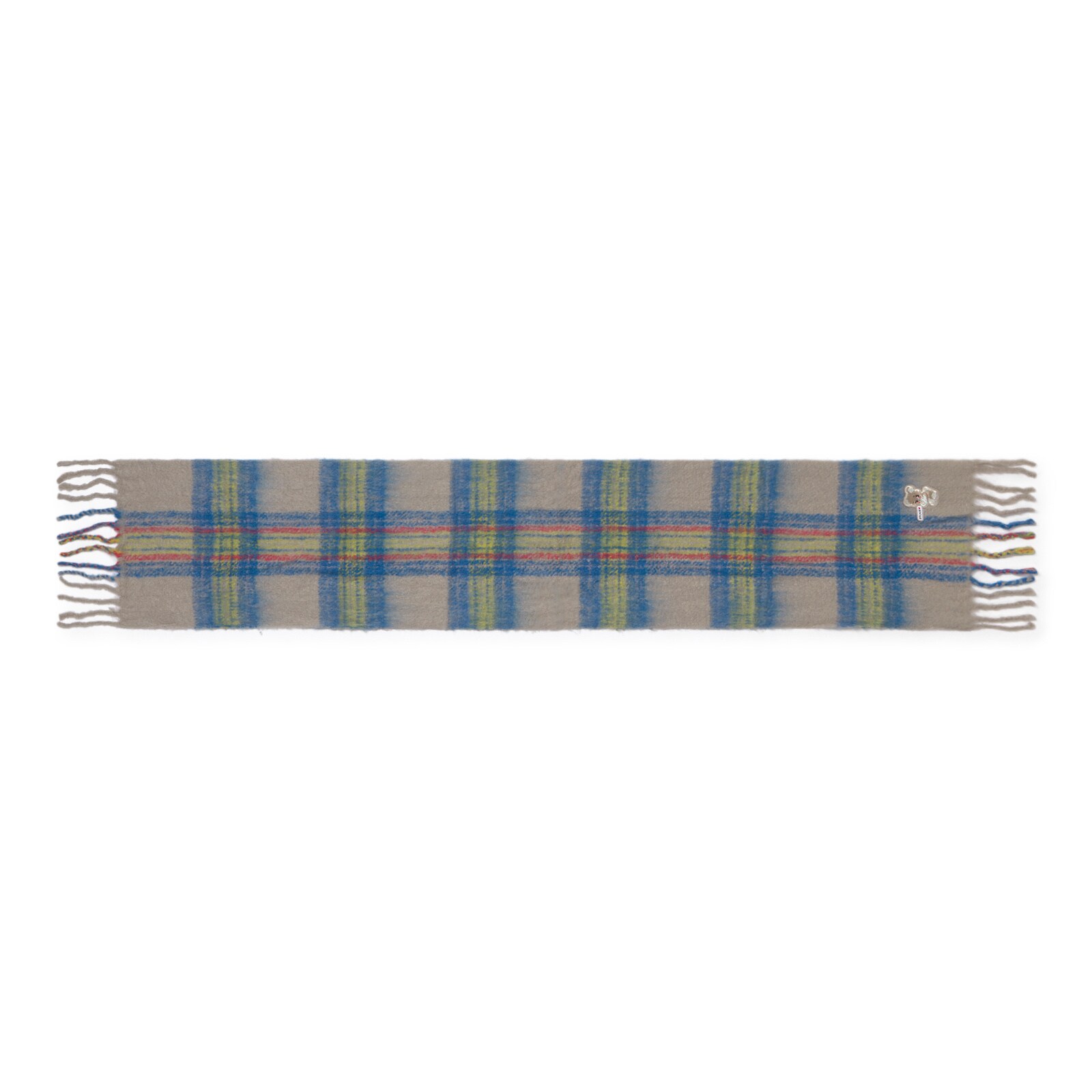 Blue-grey Alicya Petit Tartan scarf