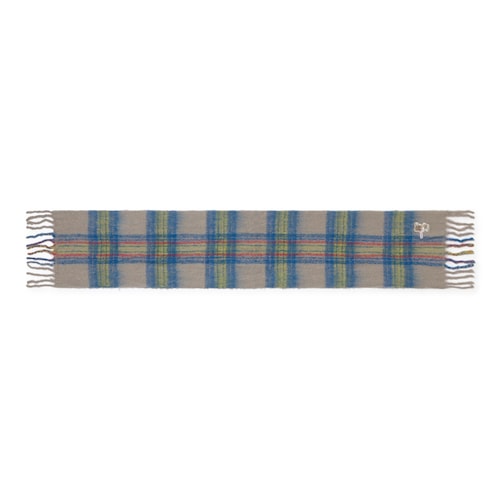 Blue-grey Alicya Petit Tartan scarf