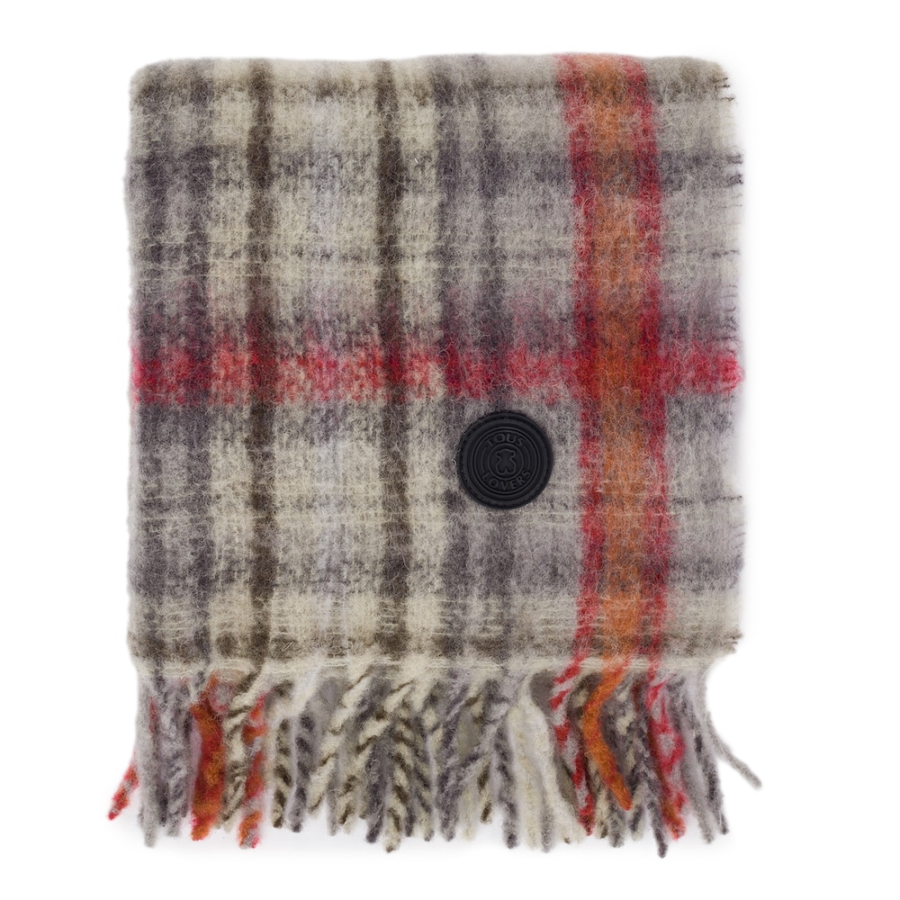 Bufanda Alicya Tartan piedra-rojo