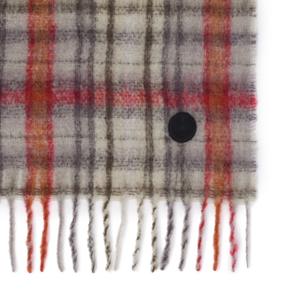 Bufanda Alicya Tartan piedra-rojo