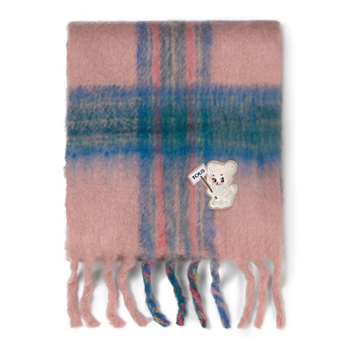 Pink-green Alicya Petit Tartan scarf