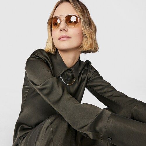 Sonnenbrille Metal Bear aus hellgoldfarbenem Metall